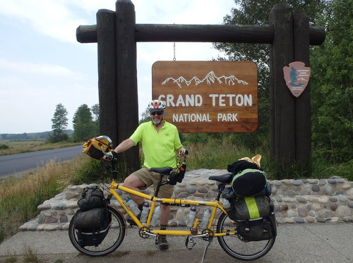 GDMBR: Dennis Struck, located at the Grand Teton NP southwest entrance sign.